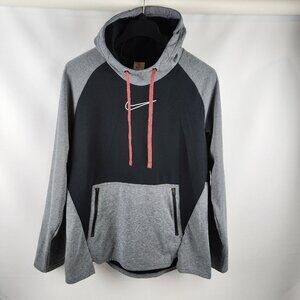 Nike Hoodie Mens XL Black Gray Therma Fit Pullover Center Swoosh DD2112 010
